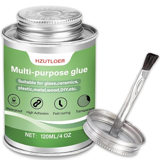 Multi-Purpose Super Glue | High Strength Clear Adhesive with Brush | for Rubber,PVC,Acrylic,Wood,Ceramics,Leather,Plastic | DIY Crafts