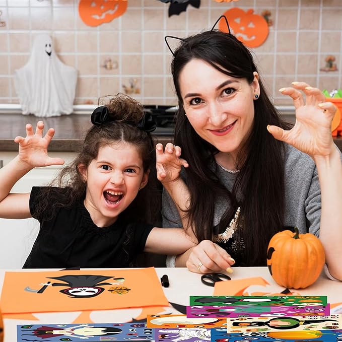 64 Sheets Halloween Stickers for Kids, Halloween Crafts DIY Stickers