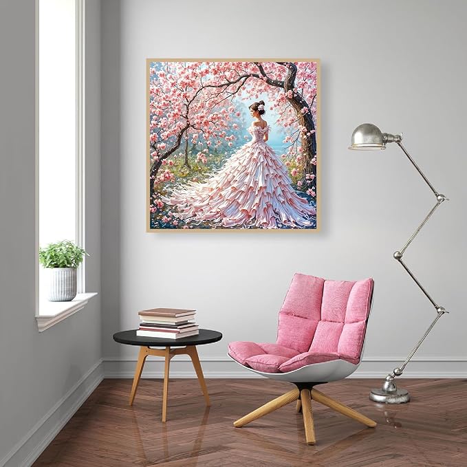 Diamond Art Kits for Adults,Pink girl Diamond Painting Kits 12x12in