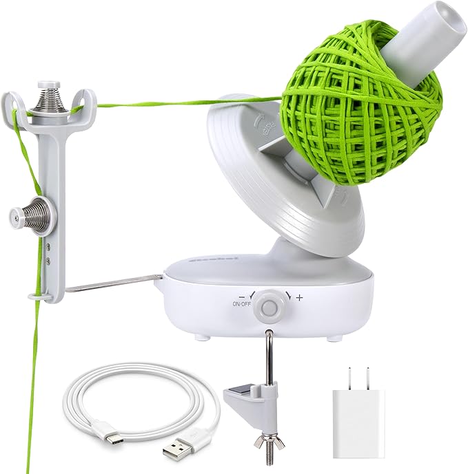Electric Yarn Winder Pro, Upgraded 10oz Large Capacity for Knitting Lovers | Effortlessly Auto Winding Compact Yarn Cakes, Adjustable Stepless Speed for Most Yarn Type, Ideal Gift for Yarn Enthusiasts