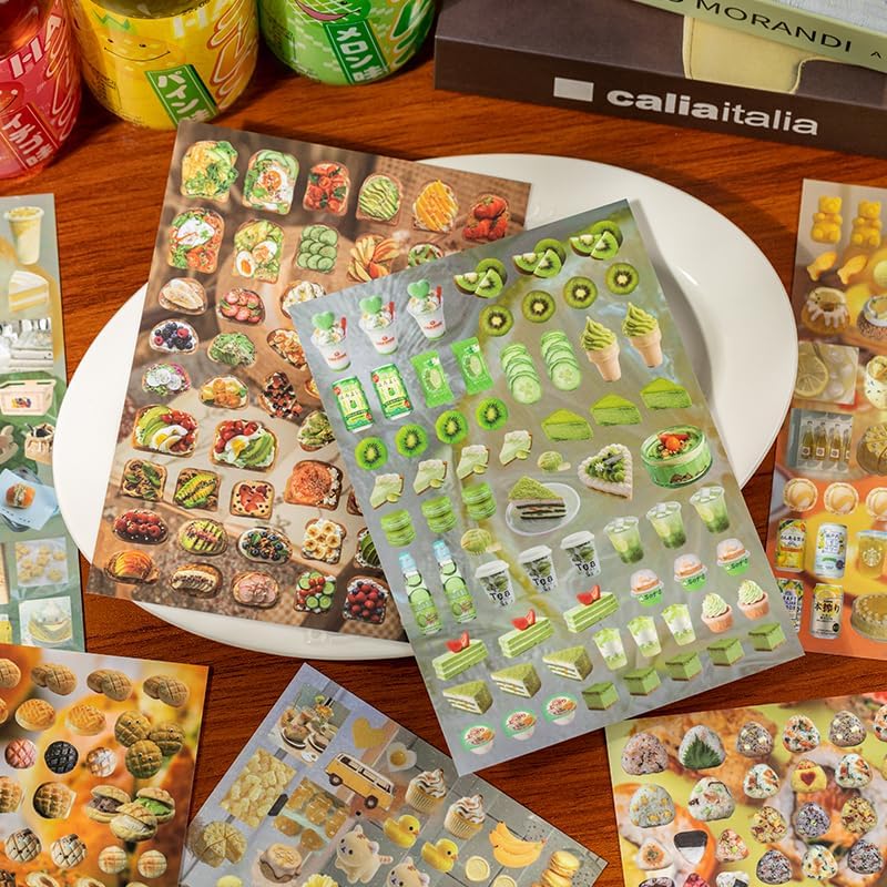 Japanese Retro Sticker Book, 800 Cartoon Stickers Book with Art Coated Paper Creative Activity Stickers for Adults, DIY Scrapbooking Phone Cases Laptops Party Gifts (Windchime Dream)