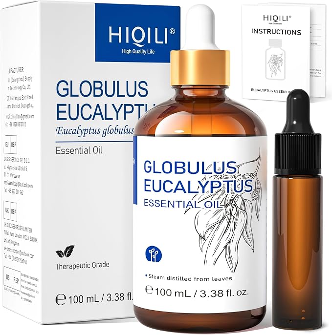 HIQILI Eucalyptus Essential Oil for Diffuser, Aromatherapy & Spray