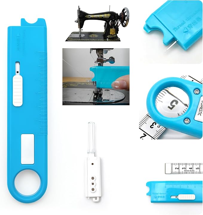 Sewing Machine Automatic Needle Threader with Seam Ripper Ruler Scale