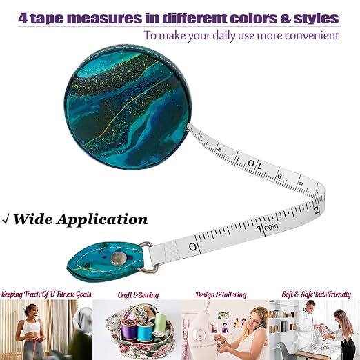 Tape Measure Body Measuring Tape，Medical Body Cloth Tailor Craft Dieting Measuring Tape, Dual Sided Retractable Ruler Colour Printed Soft Tape Measure Retractable