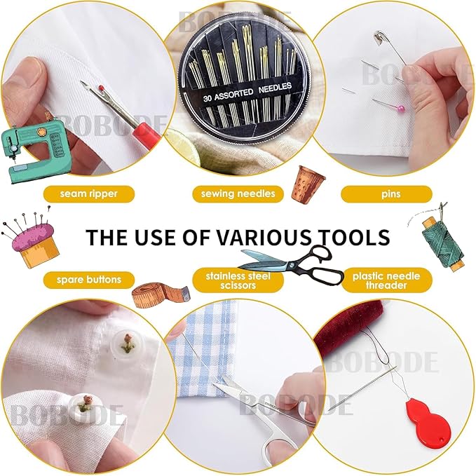 130 PCS Paisley Printing Sewing Kit with All Sewing Supplies Accessories | Professional Hand Travel Sewing Set for Adults, Emergency & Beginners