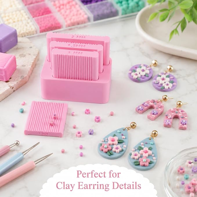 Mini Polymer Clay Bead Maker（1&1.5&2mm）, Clay Beads Roller Bead Shaping Tool Clay Molds for Jewelry Making DIY Bracelet Necklace Craft