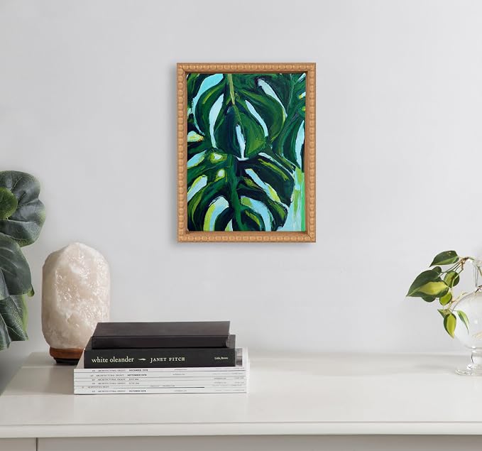 Kate and Laurel Sylvie Blank Framed Canvas Wall Art, 8x10 Natural Beaded, Vintage Modern Empty Canvas for Paint-Your-Own Art, Ready to Paint Premium Canvas Already Framed