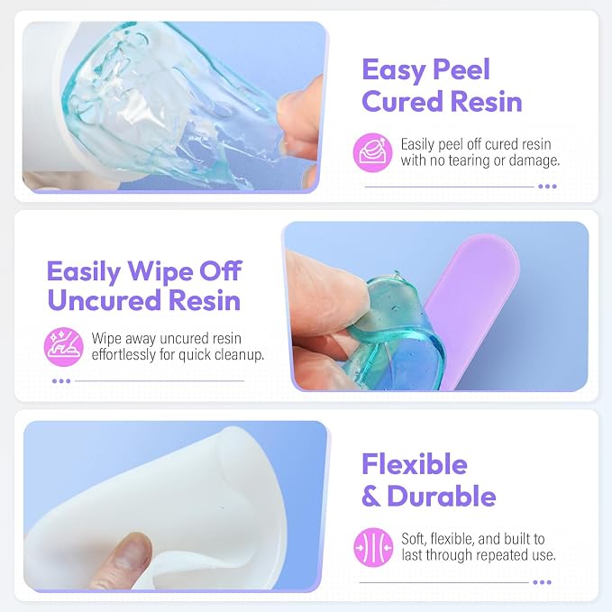 HeyClear Silicone Measuring Cups Kit for Epoxy Resin 250&100ml Mixing Cups | Resin tools with Mats, Stir Sticks, Dropper Pipettes, Finger Cots for Epoxy Resin Crafting, Resin Molds, Jewelry Making