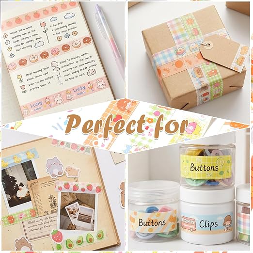 120 Roll Cute Washi Tape Set Aesthetic Masking Tape for Journaling Supplies | Colorful Craft Tapes Elegance Decorative Masking Tapes for Arts DIY Crafts Journals Planners Scrapbook Wrapping Supplies