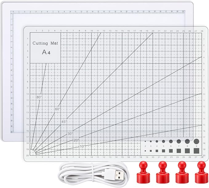 Ropoloogy LED Light Board with Clear Self Healing Cutting Mat 10"x13"