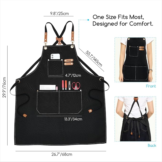 MEEDEN Painting Apron for Men Women: Adjustable Cross Back Waterproof