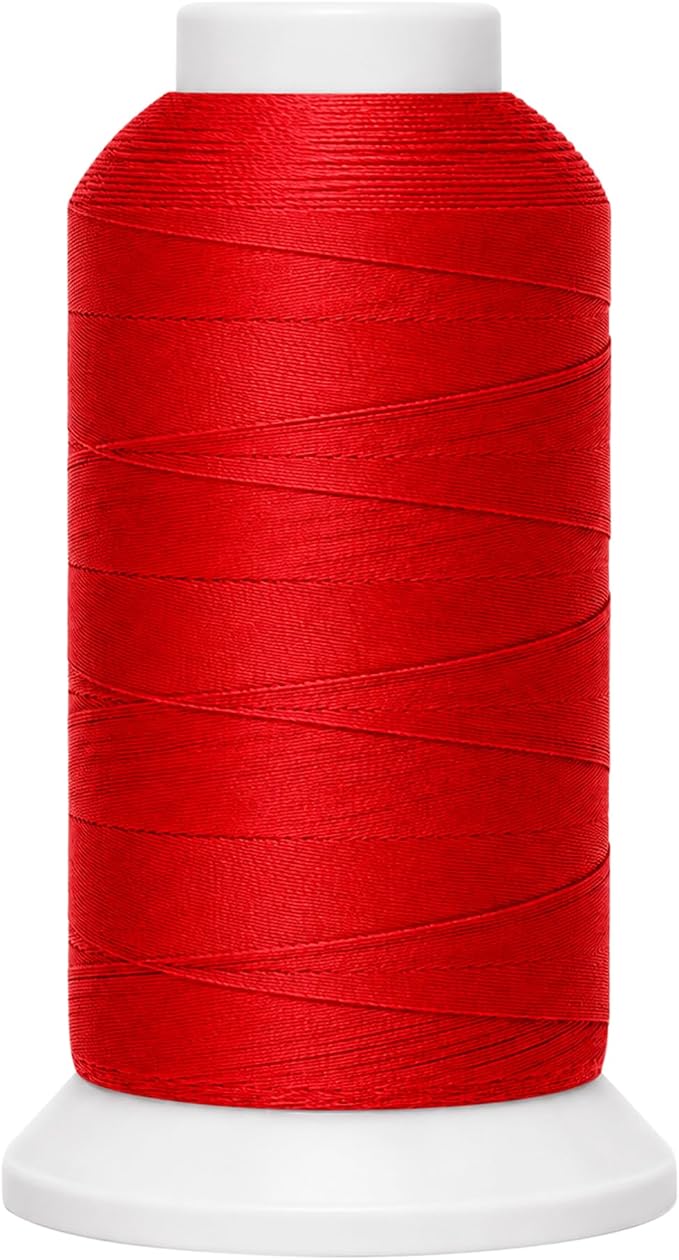 Mandala Crafts Red Tex 70 Polyester Heavy Duty Thread for Upholstery | 1500 Yds T70 UV Resistant Strong Thread for Leather Sewing, Marine, Drapery, Jeans, Hair Weaving & Extension, Outdoor