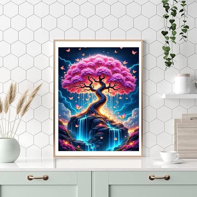 Tree of Life Paint by Numbers Kit for Adults, Paint by Number for Adults | Tree of Life Paint by Numbers for Adults Beginner, Tree Paint by Numbers for Gift Home Wall Decor 16x20 Inch Frameless