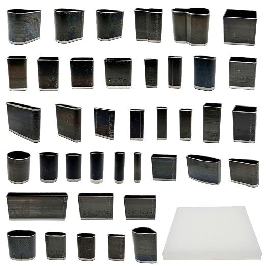 40 PCS Multiple Shapes Hollow Punch Cutter Tool, 39 PCS Leather Hole Punch Tool with Perforated Matting, Leather Crafting Tools for DIY Leather Crafts