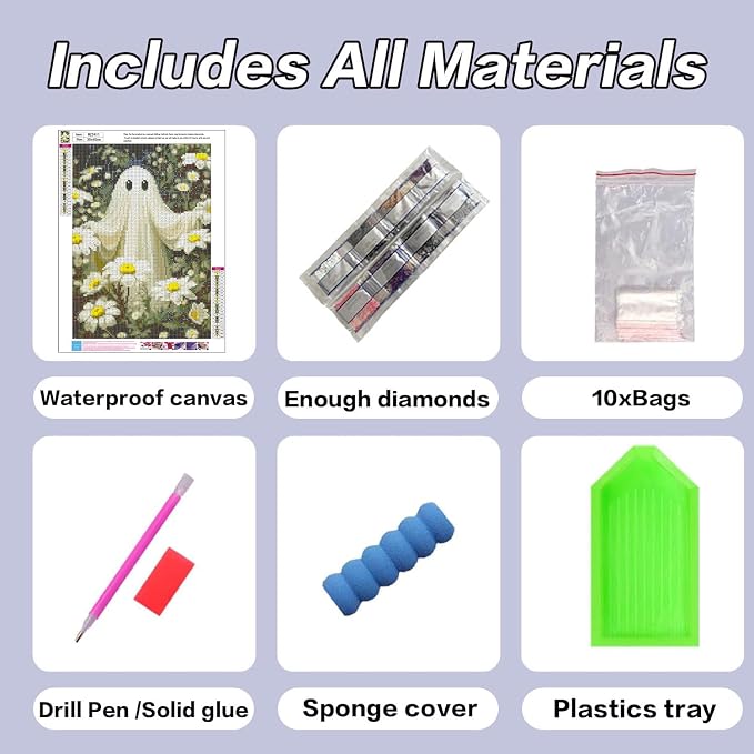 HHMATITS Halloween Ghosts Diamond Art Kits for Adults