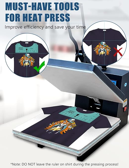 Vowlove T-Shirt Ruler for Front Back Design Alignment and Placement | Create Straight, Centered and Consistent Designs Across Shirts While Reducing Wasted Vinyl and Placement Errors