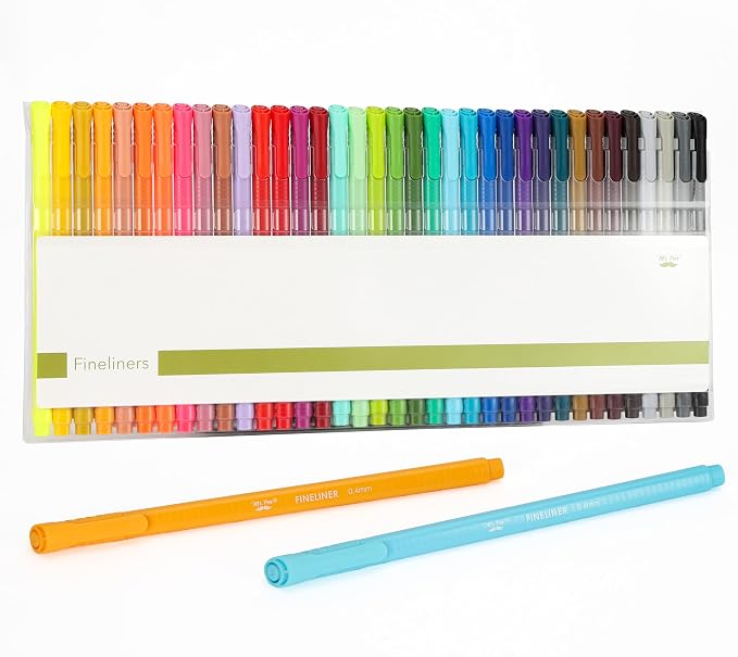 Mr. Pen- Colored Fineliner Pens, 36 Pack, 0.4mm Fine Tip | Ergonomic Triangular Barrels, Smooth Writing Pens for Journaling, Note-Taking, Coloring, Sketching, Planning & Art Projects
