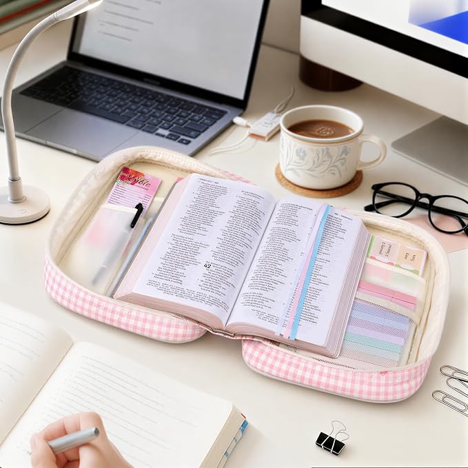 XKDOUS Bible Cover Case for Women Bible Bag Journaling Kit w/Study Supplies