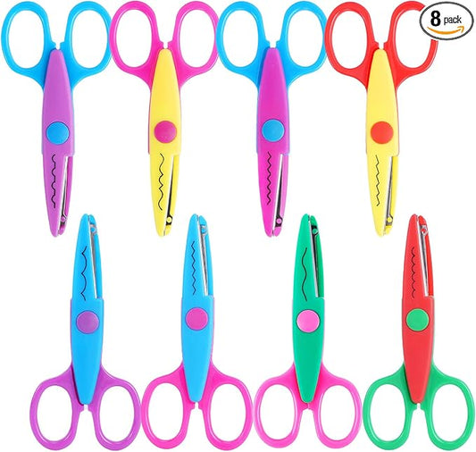 UCEC 8 Pack Craft Scissors Decorative Edge, Zig Zag Scissors for Crafting