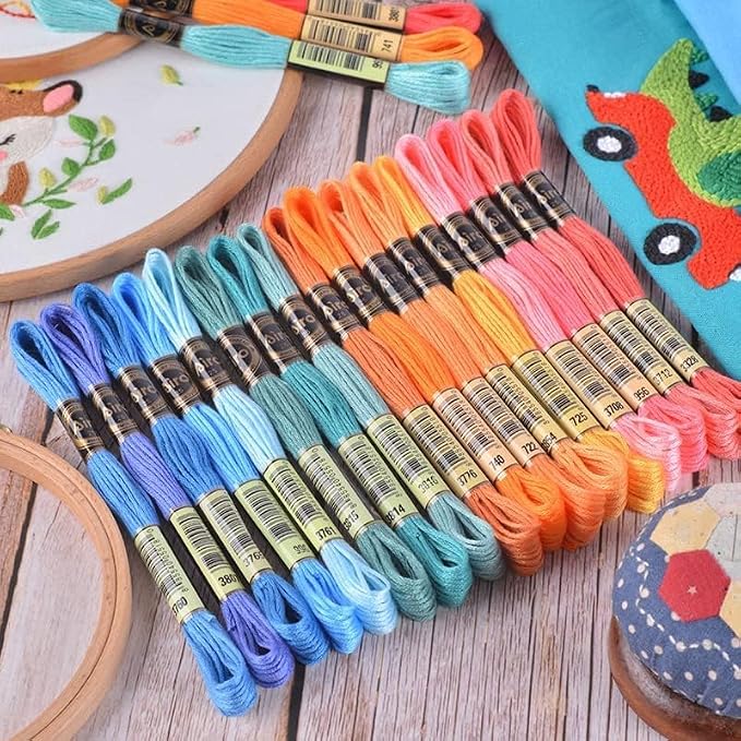 Maxee Embroidery Thread, 200 Colors Per Pack Embroidery Floss,8m Cross Stitch Threads,Friendship Bracelets Floss, Crafts Floss Rainbow Color