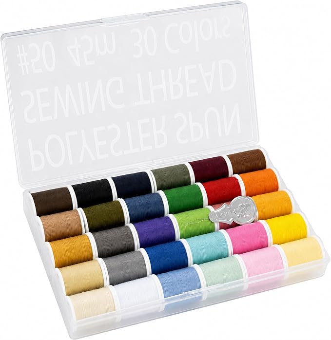 LEONIS Japan 30-Color Handy Polyester Sewing Thread Set, 45m / 50 yds Each [93011]