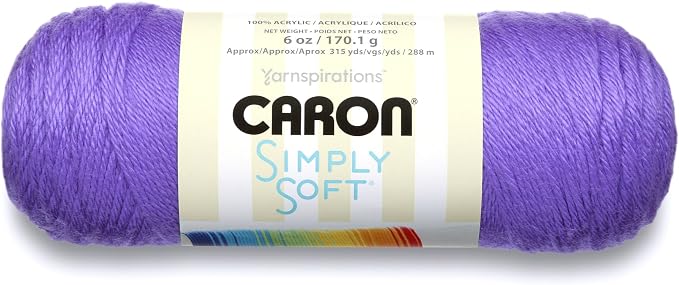 Caron Simply Soft Brites Acrylic Yarn for Crocheting, Grape, 3-Pack | #4 Worsted Yarn, 100% Acrylic, Soft Acrylic Yarn for Crocheting, Knitting, Garments & DIY Projects, 315yd, 170g/6oz per skein