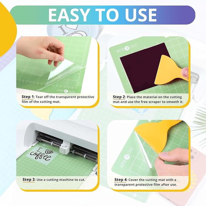 HTVRONT Cutting Mats Compatible with Cricut Joy Xtra, 3 Pack | 8.5"x12" with Standard, Light, Strong Stickness, Reusable adhesives compatible with Cricut Joy Xtra