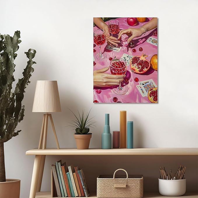 DAZZLEDOTS Pink Diamond Art Kits for Adults, Cherry Drink Diamond Painting