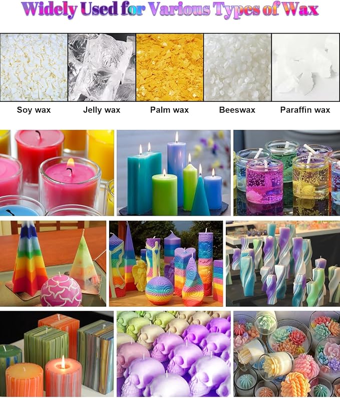 FansArriche Candle Dye - 32 Colors Liquid Oil-Based Dye for Candle Wax | Highly Concentrated, Natural Candle Color for DIY Candle Making