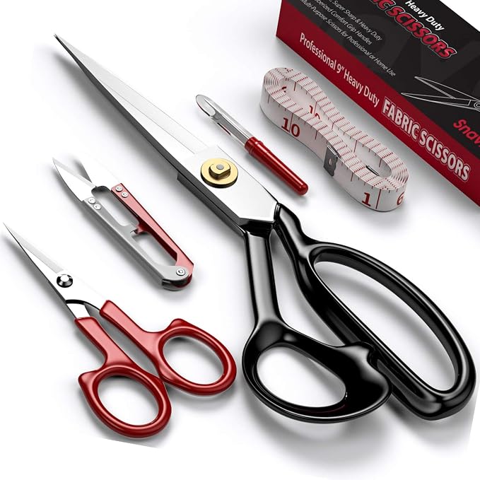 Fabric Scissors - 8 Inch Heavy Duty Tailor Shears for Fabric Cutting - Ultra Sharp Cloth Scissors - Multipurpose Utility Dressmaker Leather Titanium
