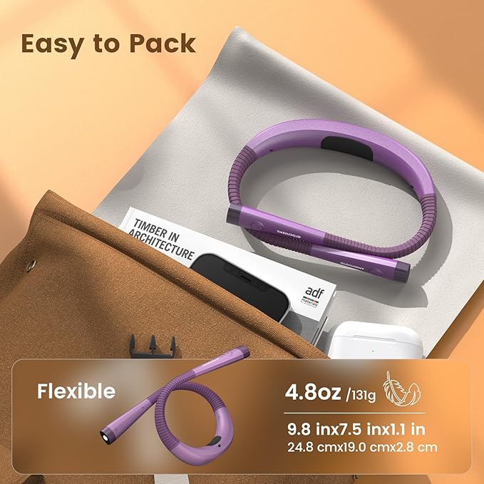 Glocusent Reading Light,LED Neck Light,80-hr Rechargeable Book Light | 3-Color&6-Brightness,USB-C,Purple Neck Reading Light,Women, Knitting,Repairing,Crafting,Crochet,Christmas,Book Lovers Gifts