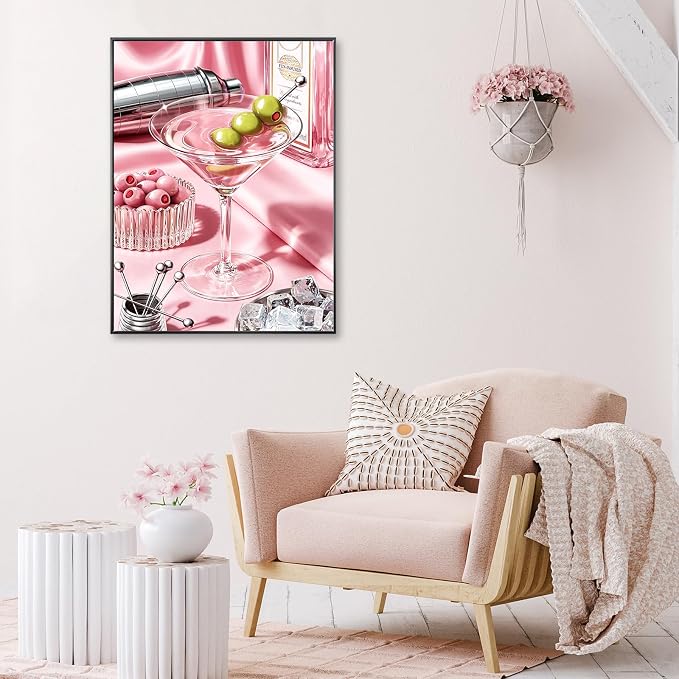 RYMILIE Cocktail Diamond Art Kits for Adults,Fashion Retro Diamond Painting