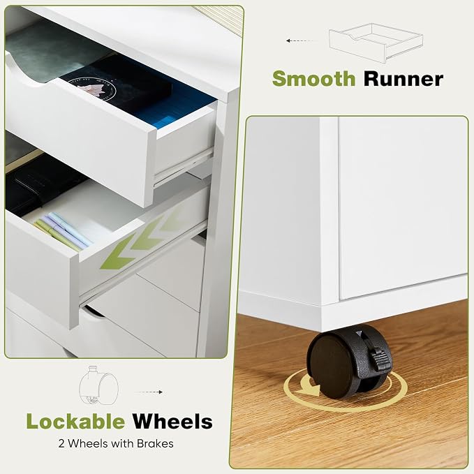 Sweetcrispy 5 Drawer Wooden Dresser, Storage Cabinets, Room Organization