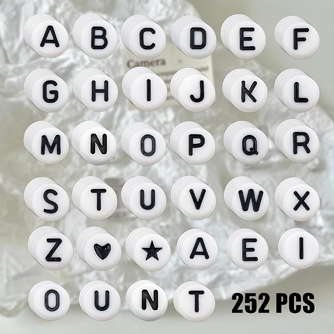 Letter Alphabet Stickers 252pcs Round White Background Black for Scrapbooking Journaling Organizing Marking and Decorating Various Surfaces