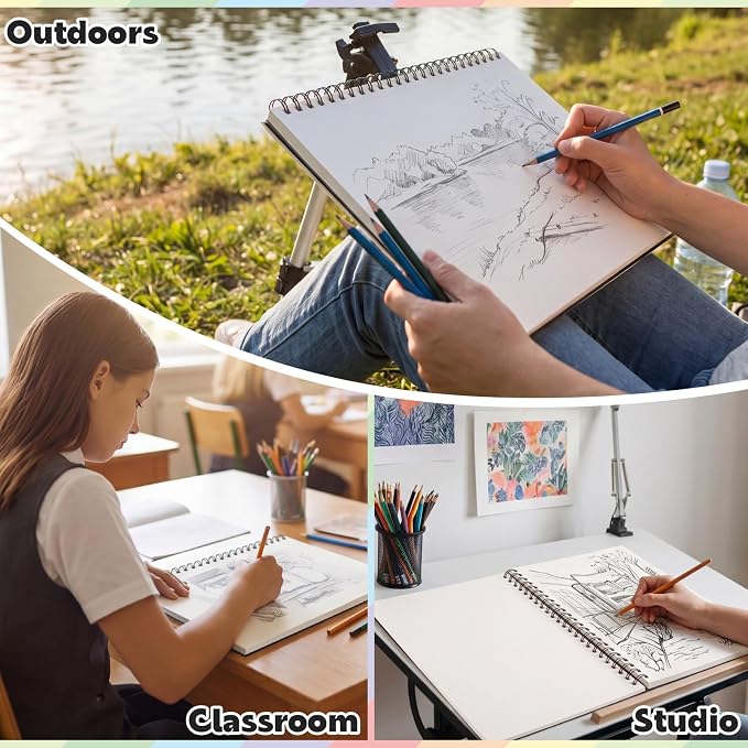 9 x 12 Sketch Book, 2-Pack, 50 Sheets Each, Top Spiral Bound