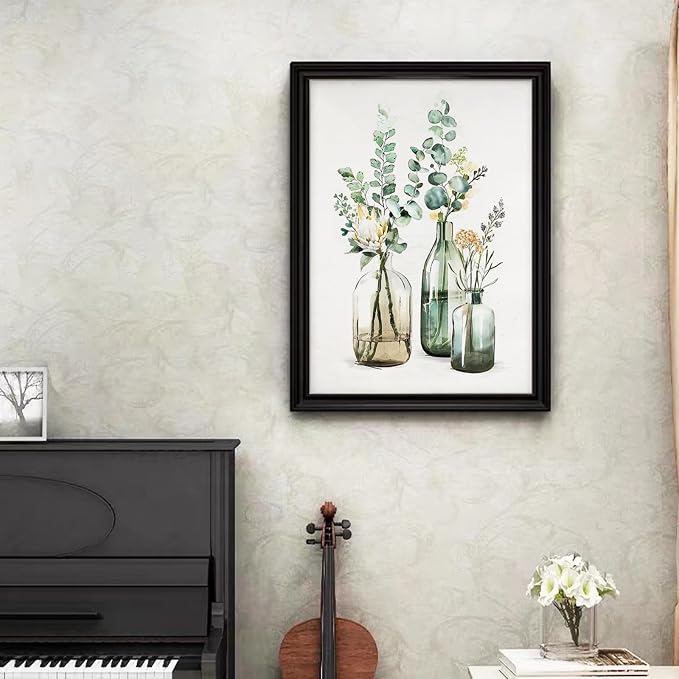 Ginkko Framed Paint by Numbers Kit for Adults, 8x12 inch, Flowers | Beginners & Kids Ages 8-12, Flower DIY Acrylic Canvas Painting with Paints & Brushes, Original Art Decor Gift for Home Wall