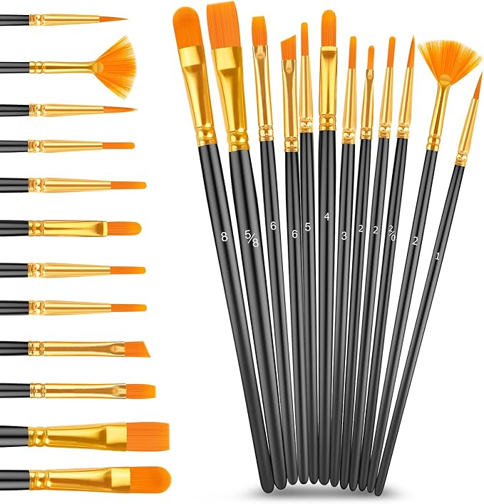Caliart 72 Colors Acrylic Paint Set with 12 Brushes | Craft Painting kit for Adults Artists Beginners, Rich Pigment Non-toxic, Canvas Wood Rock Pumpkin Ceramic Art Supplies Paint