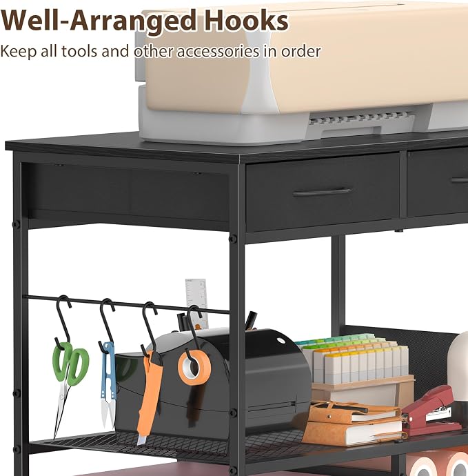 Mobile Craft Cart with Vinyl Roll Holder, Crafting Table Accessories Holder