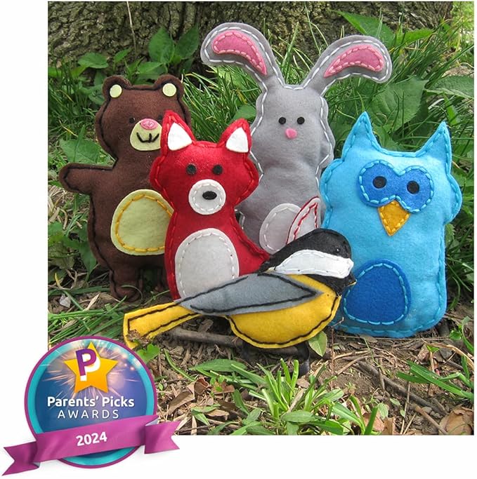 CraftLab Woodland Animals Kids Sewing Kit, Educational Beginner Arts & Crafts Gift for Boys and Girls Ages 7 to 13 DIY Learn to Sew Embroidery