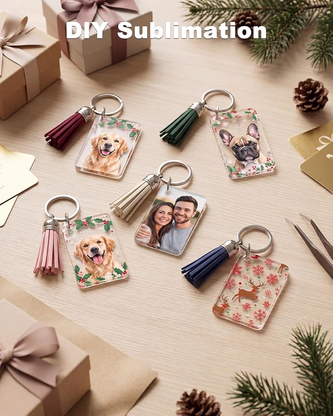 320PCS Sublimation Blanks Keychains, Double Side Blank Keychains