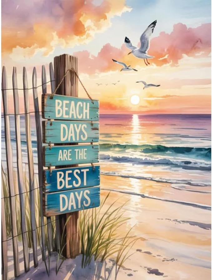 Beach Diamond Painting Kits for Adults - Sunset Diamond Art Kits for Adults
