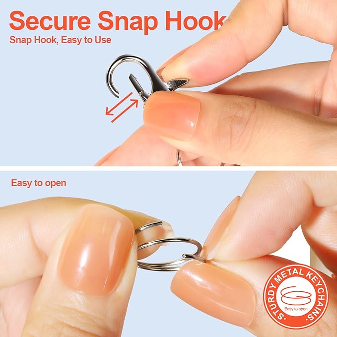 LEOBRO 60PCS Lobster Claw Clasps and Key Rings, 30PCS Keychains Clips and 30PCS Key Chain Ring, Keychain Making kit for Key Chain, Jewelry Making, Art Crafts, Silver