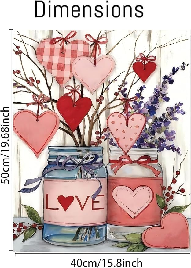 askkqtx Valentine's Day Paint by Numbers Kit for Adults Unframed 16x20 in