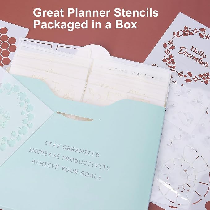 GYGOT 36 PCS Planner Stencils,Plastic Bullet Journals Stencils Supplies