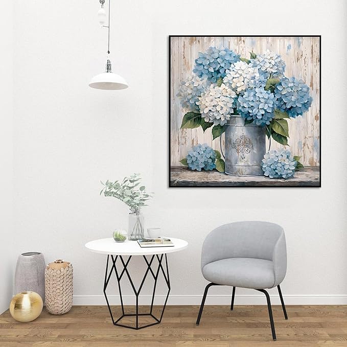 ARPADAMO Diamond Art Kits for Adults,5D Hydrangea Diamond Painting DIY Flowers Diamond Art Diamond Painting Kits for Adult,Round Full Drill Diamonds, Diamond Art Kits for Home Decor-12x16inch