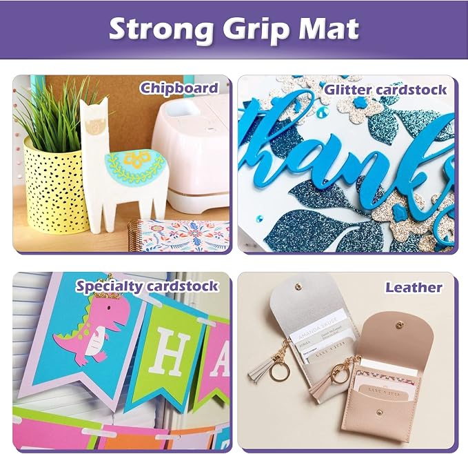 HTVRONT Strong Grip Cutting Mat 12x12, 2 Pack, Quilting & Crafting | Compatible with Cricut Maker 4/3/Maker, Explore 5/4/3/Air 2/One, Strong Adhesive Sticky, Quilting Cutting Mats