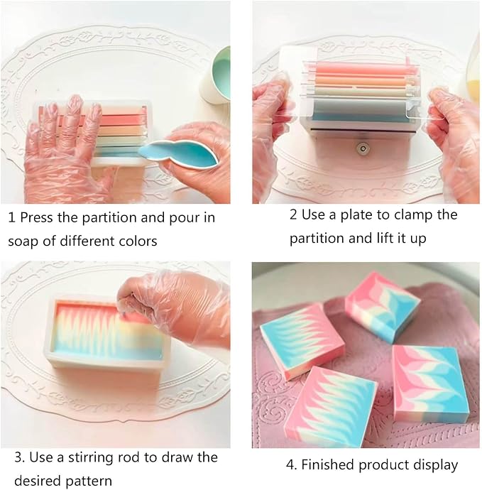 Silicone Loaf Soap Mold Dividers Plastic Partition Clapboard Rectangular White DIY Handmade Swirling Making Tools Silicone Mold