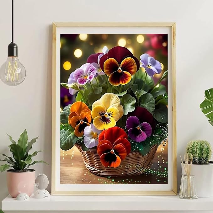 NZNANCHU DIY Paint by Numbers for Adults,Painting by Number Kits on Canvas,Color by Numbers for Beginner,Gifts Decor for Home Wall Room (flower2)