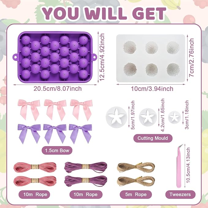 JAOJAO Grape Soap Mould, DIY Grape Soap Making Kit