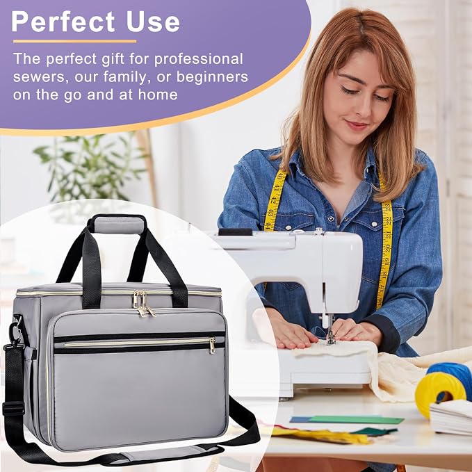 Anitor Sewing Machine Carrying Case with Removable Bottom Padding